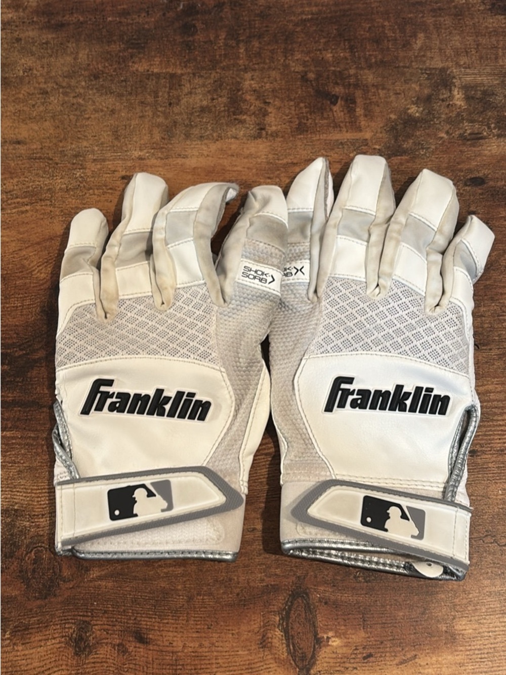Franklin White Baseball Batting Gloves